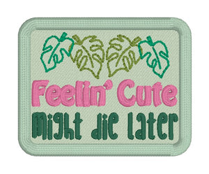 Feeling Cute Plant patch June '25 Mystery Bundle (2 sizes included) machine embroidery design DIGITAL DOWNLOAD