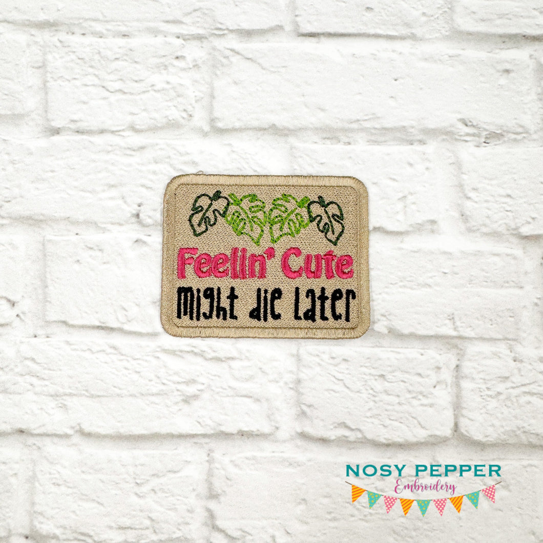 Feeling Cute Plant patch June '25 Mystery Bundle (2 sizes included) machine embroidery design DIGITAL DOWNLOAD