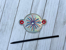 Load image into Gallery viewer, Fireworks bun cover machine embroidery design DIGITAL DOWNLOAD