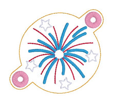 Load image into Gallery viewer, Fireworks bun cover machine embroidery design DIGITAL DOWNLOAD