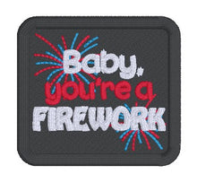 Load image into Gallery viewer, Firework patch (2 sizes included) machine embroidery design DIGITAL DOWNLOAD