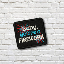Load image into Gallery viewer, Firework patch (2 sizes included) machine embroidery design DIGITAL DOWNLOAD