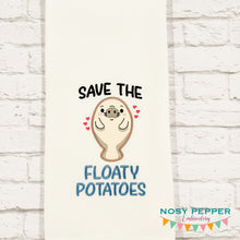 Load image into Gallery viewer, Floaty Potatoes applique machine embroidery design (4 sizes included) DIGITAL DOWNLOAD