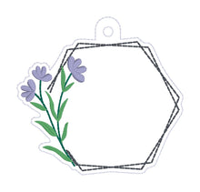 Load image into Gallery viewer, Floral Monogram Frame bag tag/bookmark/ornament machine embroidery design DIGITAL DOWNLOAD