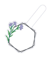 Load image into Gallery viewer, Floral Monogram Frame snap tab and eyelet fob set (single and multi files included) machine embroidery design DIGITAL DOWNLOAD