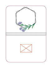 Load image into Gallery viewer, Floral Monogram notebook cover (2 sizes available) machine embroidery design DIGITAL DOWNLOAD