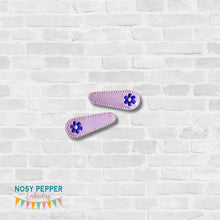 Load image into Gallery viewer, Flower barrette cover machine embroidery design DIGITAL DOWNLOAD