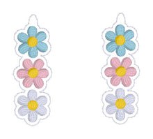 Load image into Gallery viewer, Flower ITH earrings machine embroidery design DIGITAL DOWNLOAD