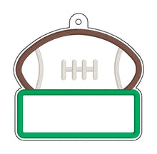 Load image into Gallery viewer, Football applique bag tag/ornament/bookmark machine embroidery design DIGITAL DOWNLOAD