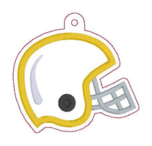 Load image into Gallery viewer, Football Helmet applique bag tag machine embroidery design DIGITAL DOWNLOAD