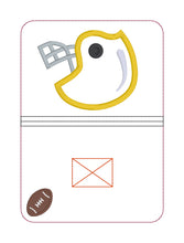 Load image into Gallery viewer, Football applique notebook cover (2 sizes available) machine embroidery design DIGITAL DOWNLOAD