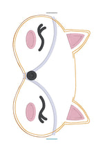 Load image into Gallery viewer, Fox Sleep Mask machine embroidery design (2 sizes included) DIGITAL DOWNLOAD