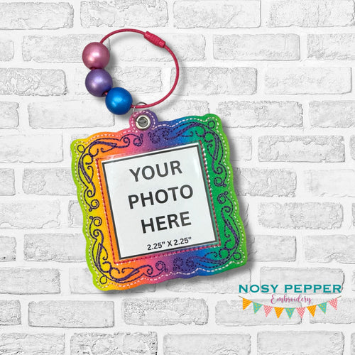 Frame bagtag/bookmark/ornament machine embroidery design DIGITAL DOWNLOAD