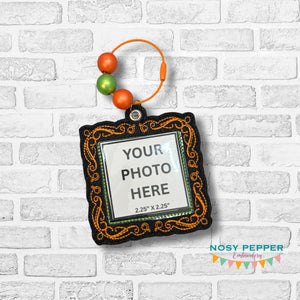 Frame bagtag/bookmark/ornament machine embroidery design DIGITAL DOWNLOAD