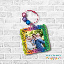 Load image into Gallery viewer, Frame bagtag/bookmark/ornament machine embroidery design DIGITAL DOWNLOAD
