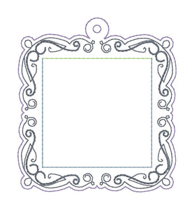 Frame bagtag/bookmark/ornament machine embroidery design DIGITAL DOWNLOAD