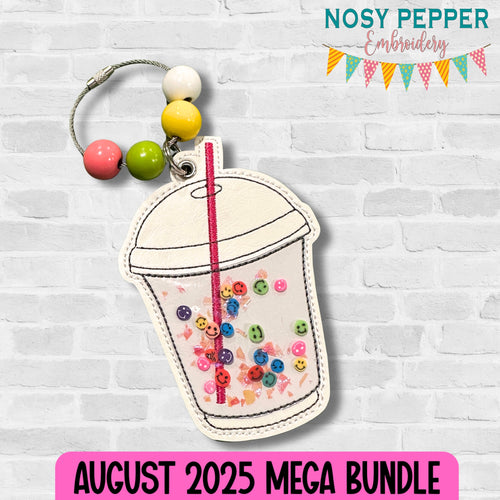 Frappe shaker bookmark/bag tag/ornament machine embroidery design DIGITAL DOWNLOAD