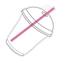 Load image into Gallery viewer, Frappe shaker bookmark/bag tag/ornament machine embroidery design DIGITAL DOWNLOAD