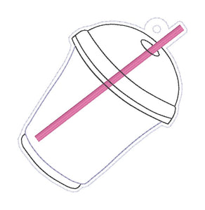 Frappe shaker bookmark/bag tag/ornament machine embroidery design DIGITAL DOWNLOAD