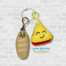 Load image into Gallery viewer, French Bread and Cheese mini stuffie set machine embroidery design machine embroidery design DIGITAL DOWNLOAD