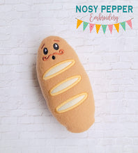 Load image into Gallery viewer, French Bread stuffie (5 sizes included) machine embroidery design DIGITAL DOWNLOAD