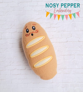 French Bread stuffie (5 sizes included) machine embroidery design DIGITAL DOWNLOAD