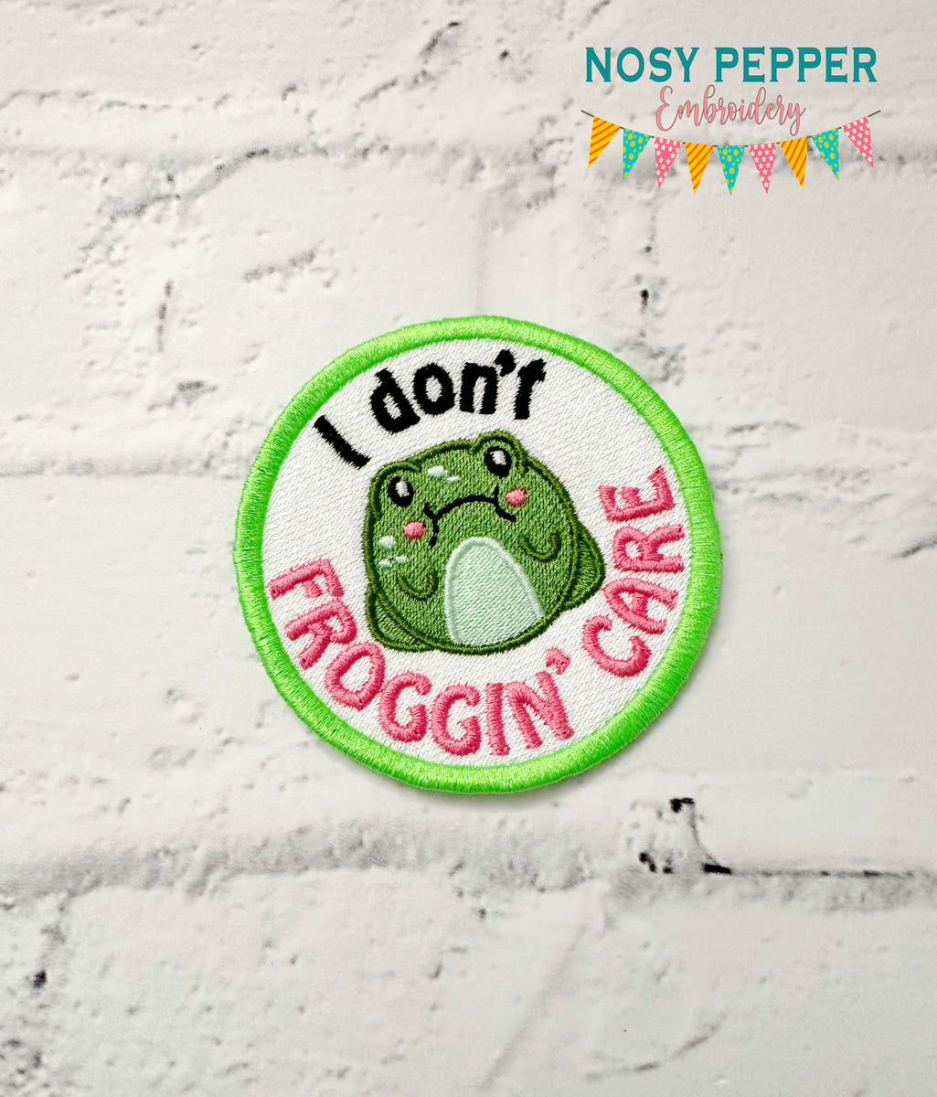 Froggin Care patch (2 sizes included) machine embroidery design DIGITA ...