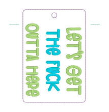 Load image into Gallery viewer, F Outta Here luggage tag set MARCH 26 MATURE BUNDLE machine embroidery design DIGITAL DOWNLOAD