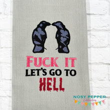 Load image into Gallery viewer, F It Raven machine embroidery design (4 sizes included) DIGITAL DOWNLOAD