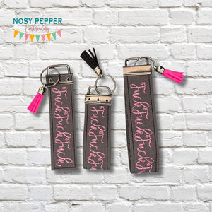 F@ck key fob set machine embroidery file FEB 24 Mature Mystery Bundle (3 sizes, single and multi files included) DIGITAL DOWNLOAD