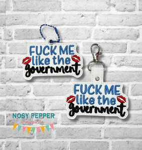 F@ck Me snap tab and eyelet fob (single and multi files included) machine embroidery file DIGITAL DOWNLOAD