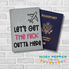 Load image into Gallery viewer, F Outta Here passport cover machine embroidery design MARCH 26 MATURE BUNDLE DIGITAL DOWNLOAD