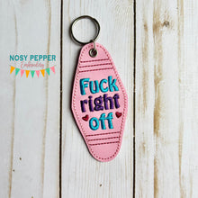 Load image into Gallery viewer, F@ck Right Off retro eyelet fob machine embroidery design FEB 24 Mature Mystery Bundle DIGITAL DOWNLOAD