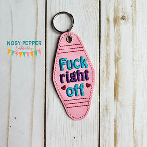 F@ck Right Off retro eyelet fob machine embroidery design FEB 24 Mature Mystery Bundle DIGITAL DOWNLOAD