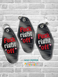 F@ck Right Off retro eyelet fob machine embroidery design FEB 24 Mature Mystery Bundle DIGITAL DOWNLOAD