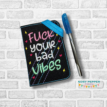 Load image into Gallery viewer, F@ck Your Bad Vibes Cover 25 Fall Mature Mystery Bundle 2 sizes available machine embroidery design DIGITAL DOWNLOAD