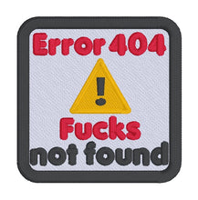 Load image into Gallery viewer, F@cks Not Found patch (2 sizes included) machine embroidery design DIGITAL DOWNLOAD