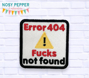 F@cks Not Found patch (2 sizes included) machine embroidery design DIGITAL DOWNLOAD