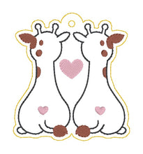 Load image into Gallery viewer, Giraffe Butt bag tag/ornament/bookmark machine embroidery design DIGITAL DOWNLOAD