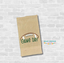 Load image into Gallery viewer, Game Day Football machine embroidery design (5 sizes included) DIGITAL DOWNLOAD