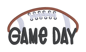 Game Day Football machine embroidery design (5 sizes included) DIGITAL DOWNLOAD