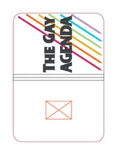 Load image into Gallery viewer, Gay Agenda notebook cover (2 sizes available) machine embroidery design DIGITAL DOWNLOAD