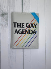 Load image into Gallery viewer, Gay Agenda notebook cover (2 sizes available) machine embroidery design DIGITAL DOWNLOAD