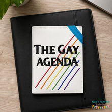 Load image into Gallery viewer, Gay Agenda notebook cover (2 sizes available) machine embroidery design DIGITAL DOWNLOAD
