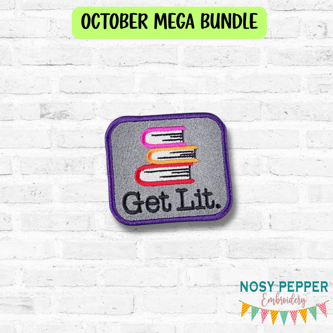 Get Lit patch (2 sizes included) machine embroidery design DIGITAL DOWNLOAD