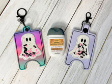 Load image into Gallery viewer, Ghost Appliqué Shaker Sanitizer Case (2 sizes available) machine embroidery design DIGITAL DOWNLOAD