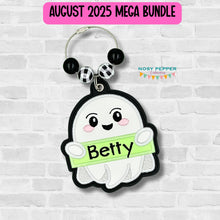 Load image into Gallery viewer, Ghost Applique Name bag tag/bookmark/ornament machine embroidery design DIGITAL DOWNLOAD