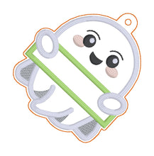 Load image into Gallery viewer, Ghost Applique Name bag tag/bookmark/ornament machine embroidery design DIGITAL DOWNLOAD