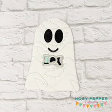Load image into Gallery viewer, Ghost Duo envelope style mug rug set machine embroidery design (5 sizes and 2 designs included) DIGITAL DOWNLOAD