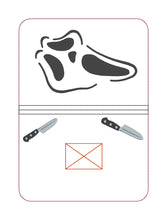 Load image into Gallery viewer, Ghost Face notebook cover --2026 Spooky Mystery Bundle-- (2 sizes available) machine embroidery design DIGITAL DOWNLOAD